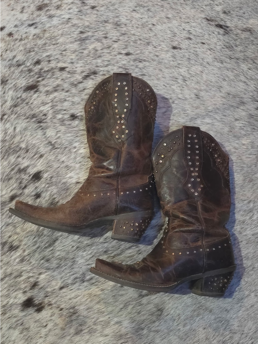 Ariat Brown Studded Western Cowgirl Boots